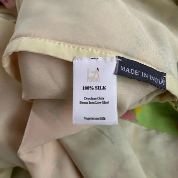 Vibrant Lime & Pink Ombre Maxi Dress,bidet and 100% silk - Picture 6 of 14